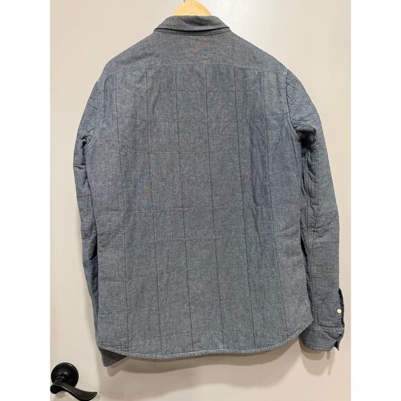All Saints Spitalfields Co Vintage Mens Chambray Quilted light Shirt Jacket Sz-M - Picture 3 of 11